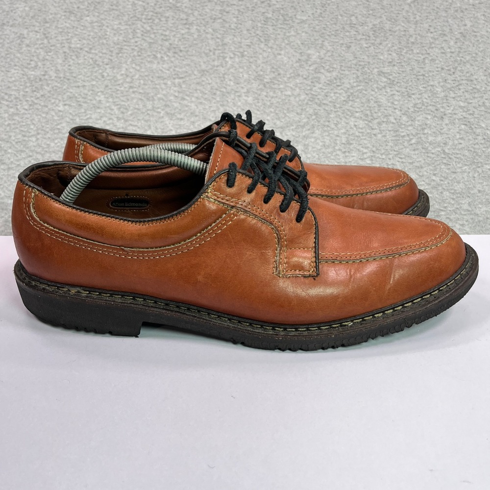 Allen Edmonds Wilbert Derby Shoes Mens 11 D Brown Leather Split Toe USA 1951